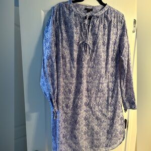 J. Crew Purple and White Floral Cover Up